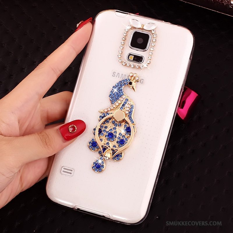 Etui Samsung Galaxy S5 Beskyttelse Guld Gennemsigtig, Cover Samsung Galaxy S5 Blød Anti-fald