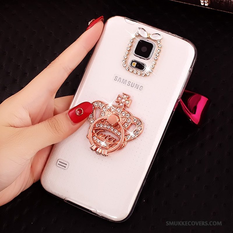 Etui Samsung Galaxy S5 Beskyttelse Guld Gennemsigtig, Cover Samsung Galaxy S5 Blød Anti-fald