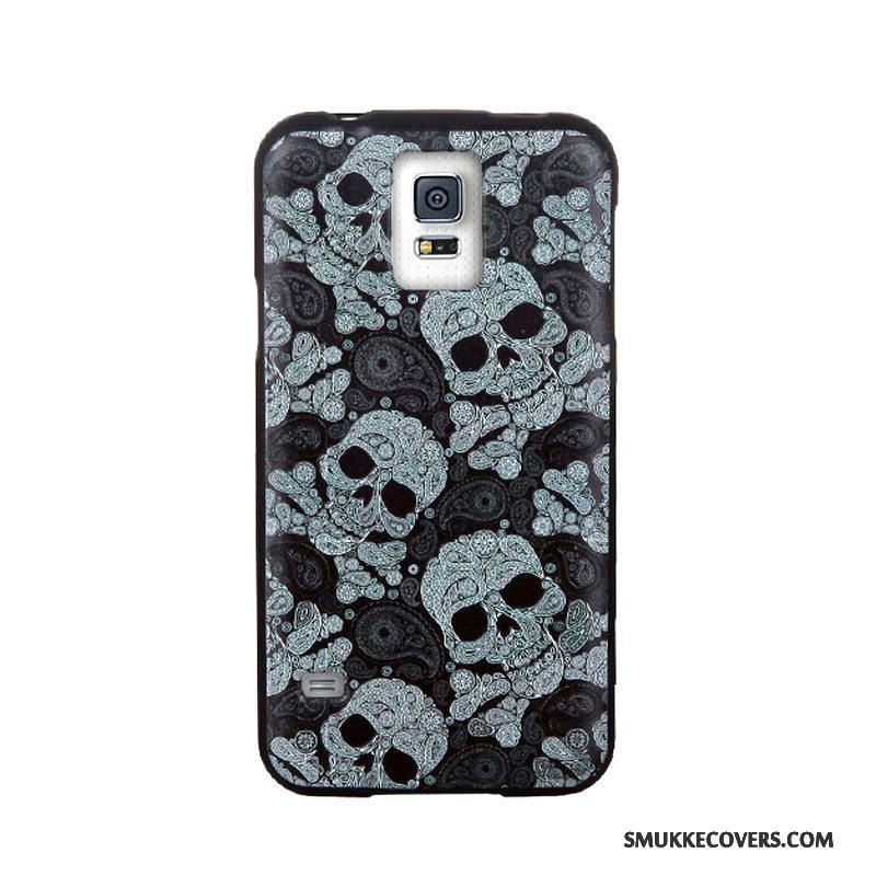 Etui Samsung Galaxy S5 Cartoon Telefonhærdning, Cover Samsung Galaxy S5 Blød Skærmbeskyttelse Hvid