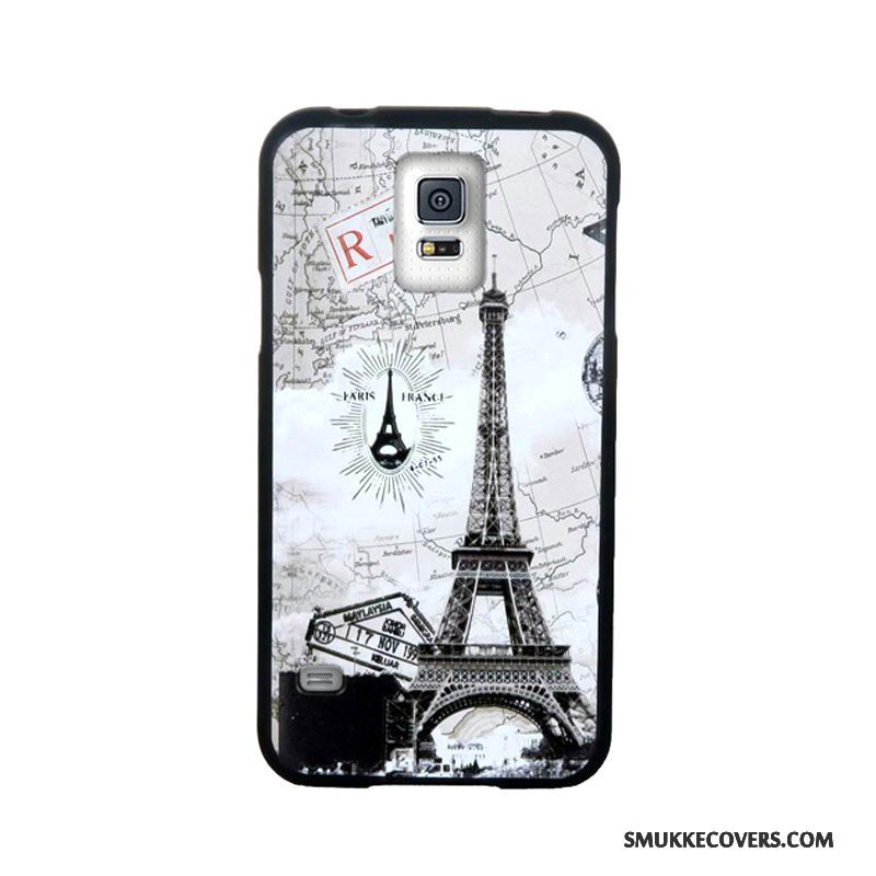 Etui Samsung Galaxy S5 Cartoon Telefonhærdning, Cover Samsung Galaxy S5 Blød Skærmbeskyttelse Hvid