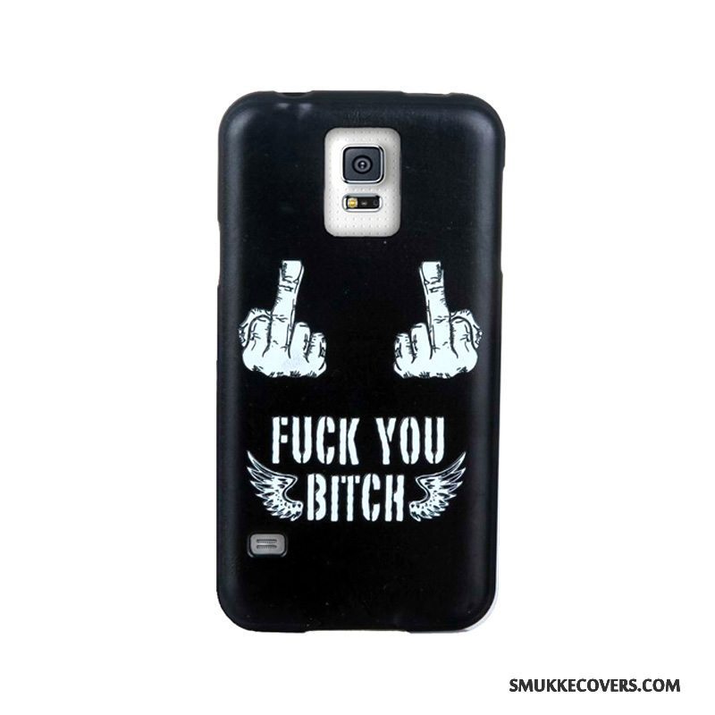 Etui Samsung Galaxy S5 Cartoon Telefonhærdning, Cover Samsung Galaxy S5 Blød Skærmbeskyttelse Hvid