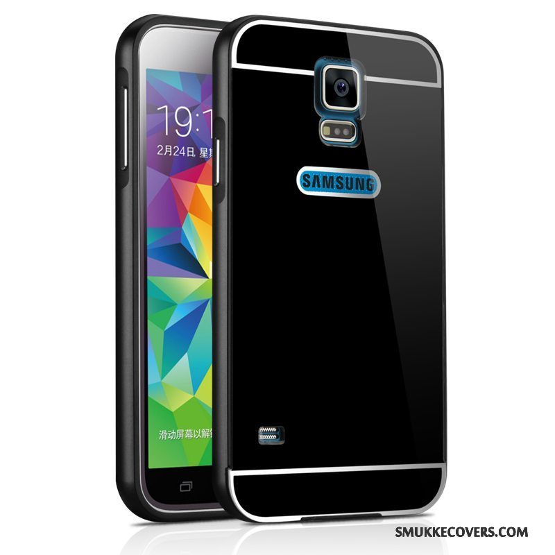 Etui Samsung Galaxy S5 Metal Ramme Bagdæksel, Cover Samsung Galaxy S5 Beskyttelse Sølv