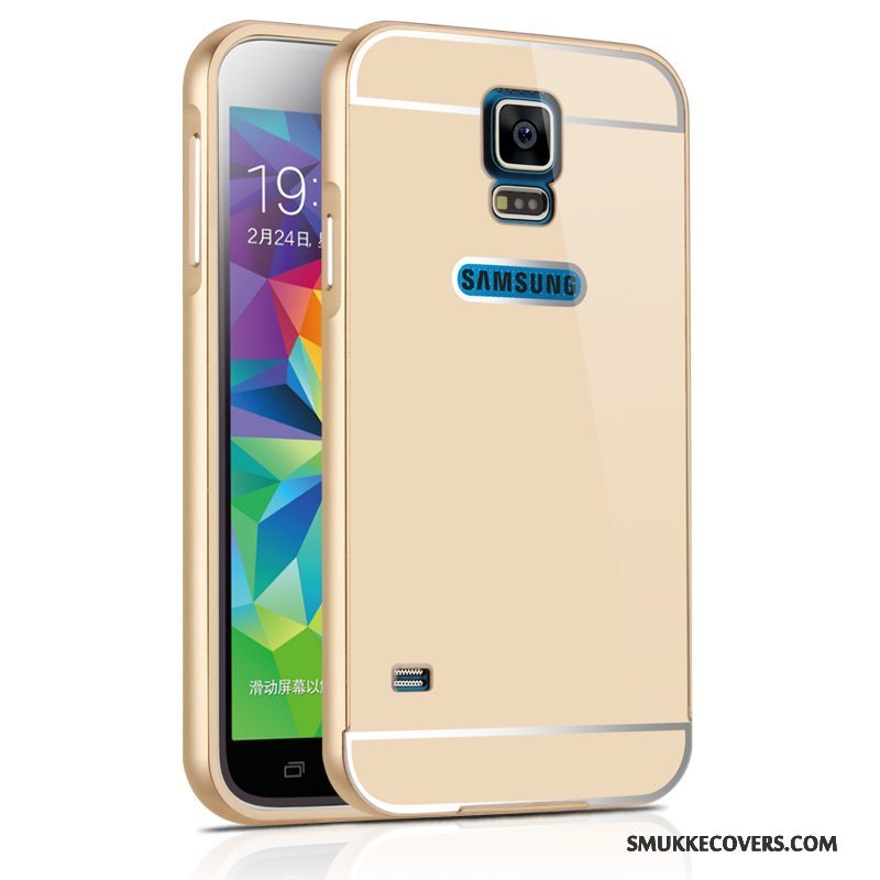 Etui Samsung Galaxy S5 Metal Ramme Bagdæksel, Cover Samsung Galaxy S5 Beskyttelse Sølv