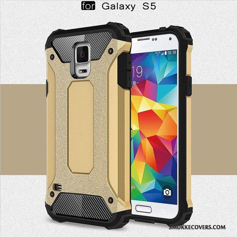 Etui Samsung Galaxy S5 Tasker Anti-fald Telefon, Cover Samsung Galaxy S5 Silikone Bagdæksel Sølv