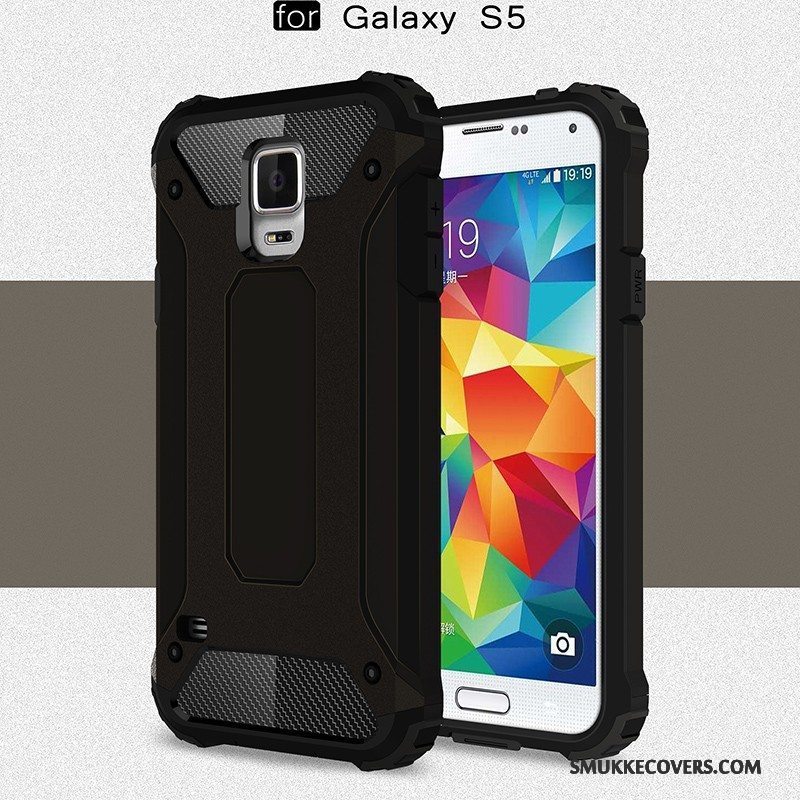 Etui Samsung Galaxy S5 Tasker Anti-fald Telefon, Cover Samsung Galaxy S5 Silikone Bagdæksel Sølv