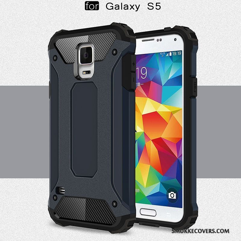 Etui Samsung Galaxy S5 Tasker Anti-fald Telefon, Cover Samsung Galaxy S5 Silikone Bagdæksel Sølv