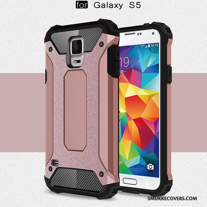 Etui Samsung Galaxy S5 Tasker Anti-fald Telefon, Cover Samsung Galaxy S5 Silikone Bagdæksel Sølv