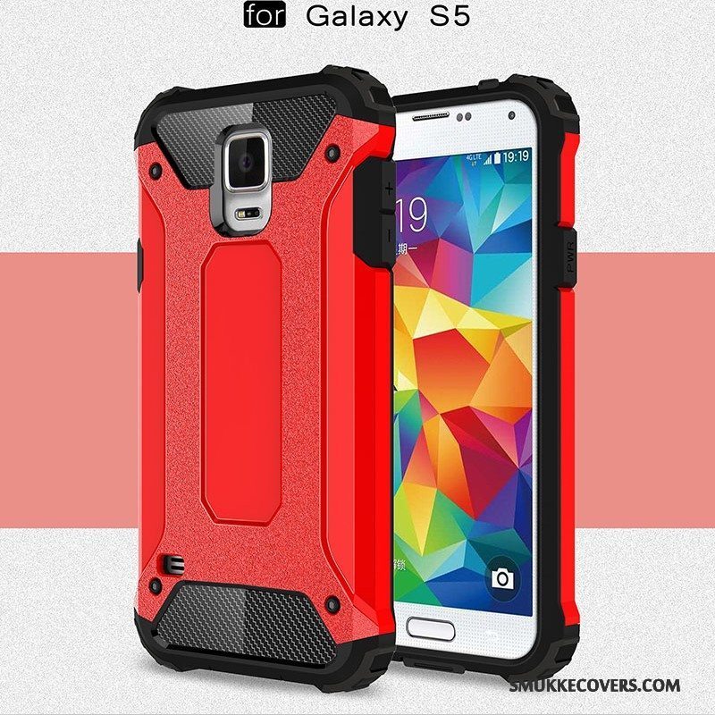 Etui Samsung Galaxy S5 Tasker Anti-fald Telefon, Cover Samsung Galaxy S5 Silikone Bagdæksel Sølv