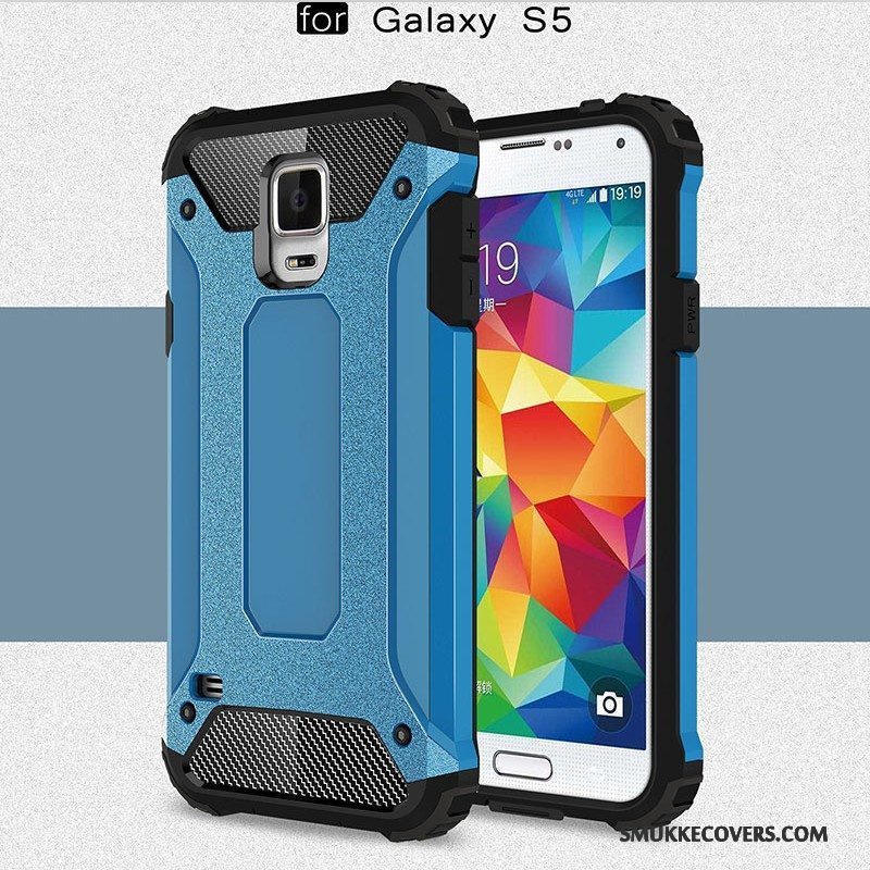 Etui Samsung Galaxy S5 Tasker Anti-fald Telefon, Cover Samsung Galaxy S5 Silikone Bagdæksel Sølv