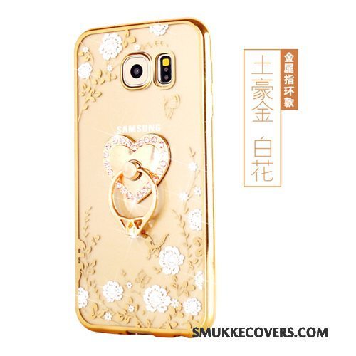 Etui Samsung Galaxy S6 Blød Guld Spænde, Cover Samsung Galaxy S6 Beskyttelse Ring Telefon