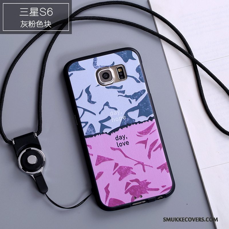 Etui Samsung Galaxy S6 Cartoon Af Personlighed Anti-fald, Cover Samsung Galaxy S6 Silikone Hængende Ornamenter Telefon