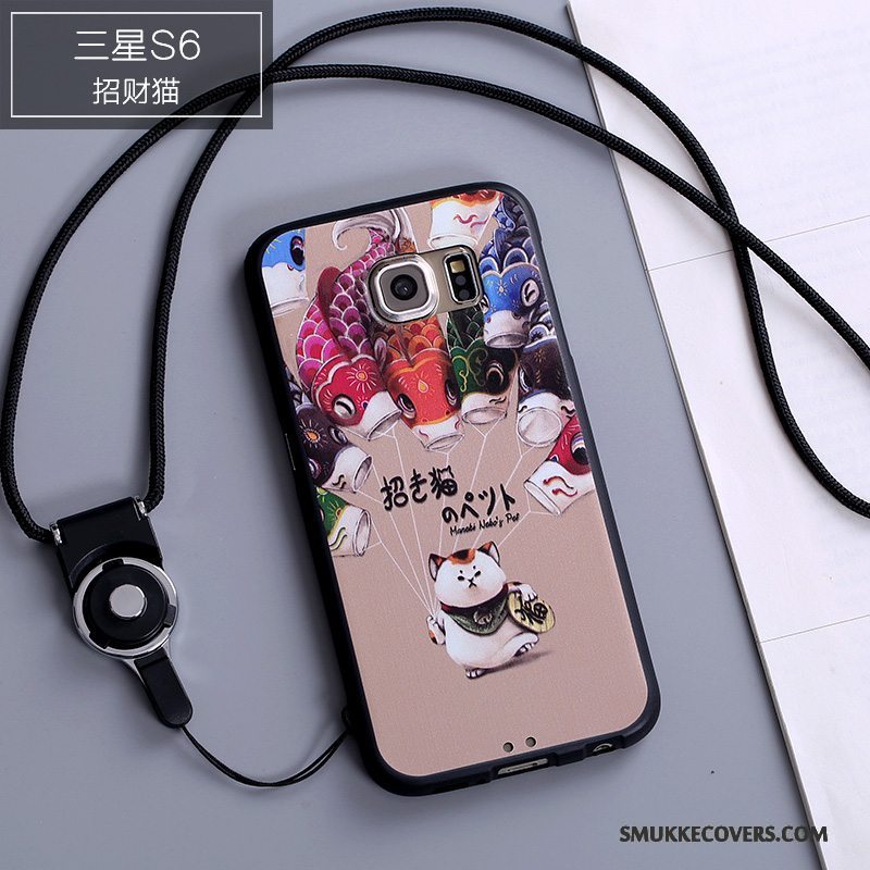 Etui Samsung Galaxy S6 Cartoon Af Personlighed Anti-fald, Cover Samsung Galaxy S6 Silikone Hængende Ornamenter Telefon