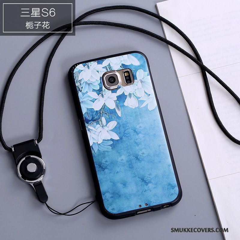 Etui Samsung Galaxy S6 Cartoon Af Personlighed Anti-fald, Cover Samsung Galaxy S6 Silikone Hængende Ornamenter Telefon