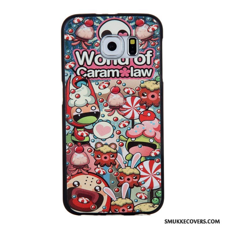 Etui Samsung Galaxy S6 Cartoon Telefontrend, Cover Samsung Galaxy S6 Relief Hærdning Skærmbeskyttelse