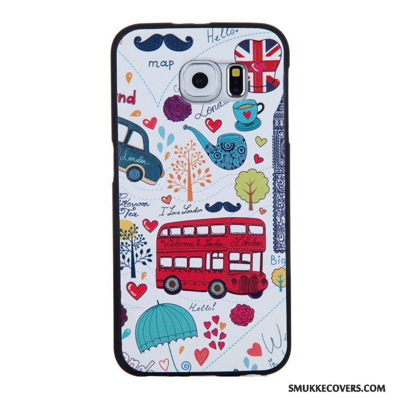 Etui Samsung Galaxy S6 Cartoon Telefontrend, Cover Samsung Galaxy S6 Relief Hærdning Skærmbeskyttelse