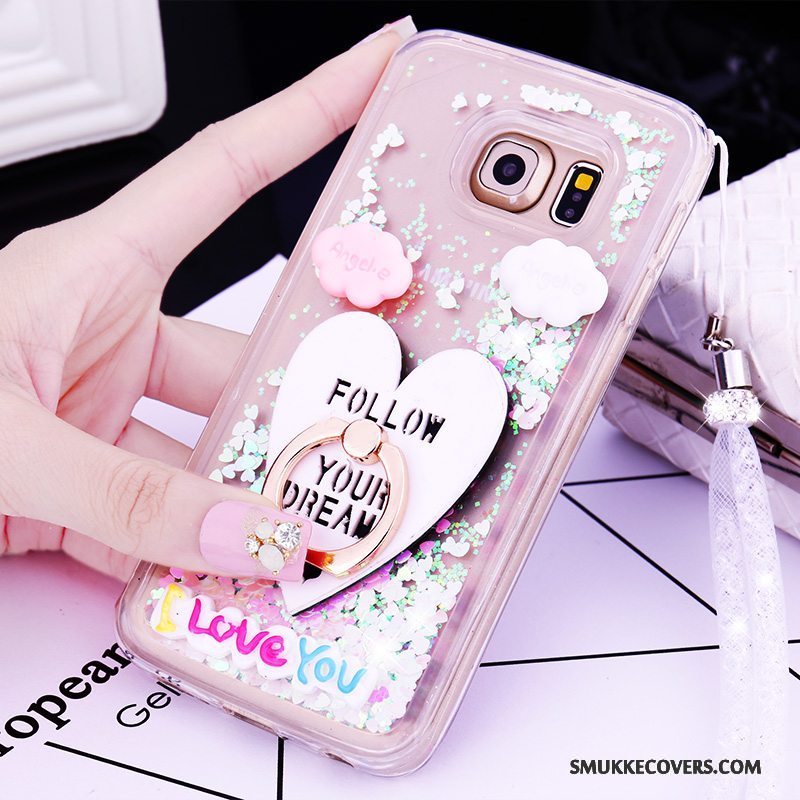 Etui Samsung Galaxy S6 Edge + Beskyttelse Hængende Ornamenter Lilla, Cover Samsung Galaxy S6 Edge + Cartoon Quicksand Telefon