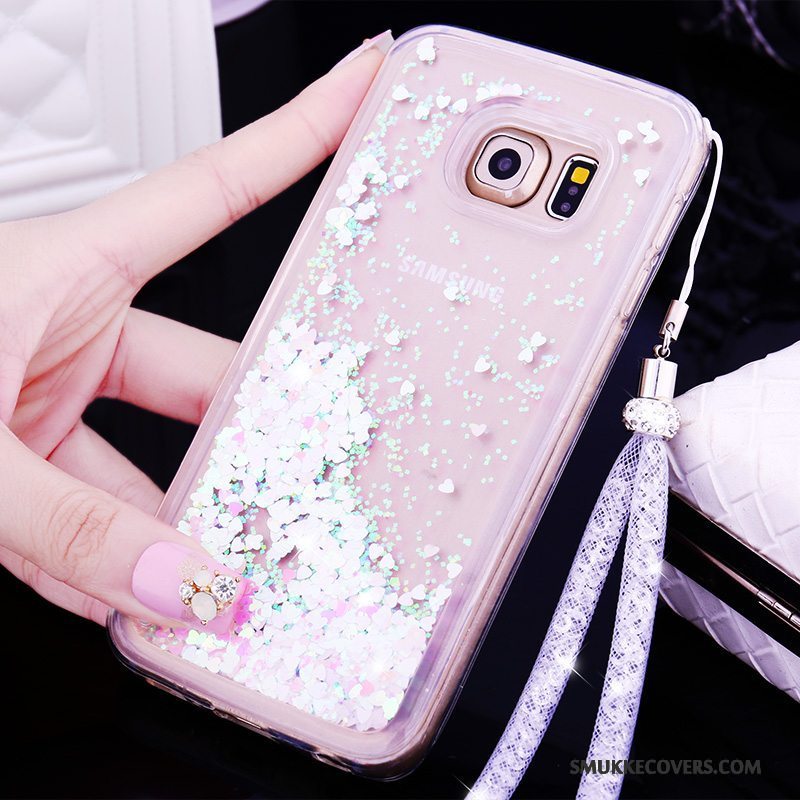 Etui Samsung Galaxy S6 Edge + Beskyttelse Hængende Ornamenter Lilla, Cover Samsung Galaxy S6 Edge + Cartoon Quicksand Telefon