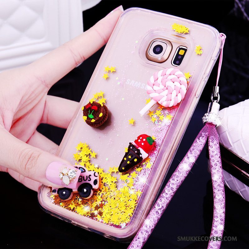 Etui Samsung Galaxy S6 Edge + Beskyttelse Hængende Ornamenter Lilla, Cover Samsung Galaxy S6 Edge + Cartoon Quicksand Telefon