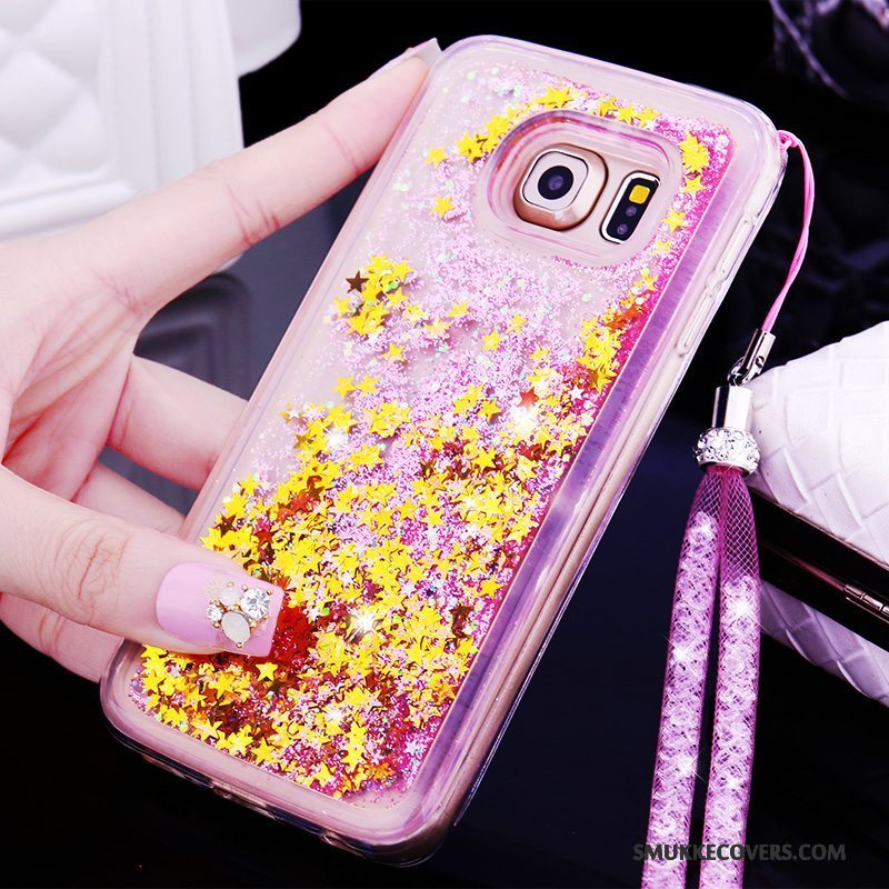 Etui Samsung Galaxy S6 Edge + Beskyttelse Hængende Ornamenter Lilla, Cover Samsung Galaxy S6 Edge + Cartoon Quicksand Telefon