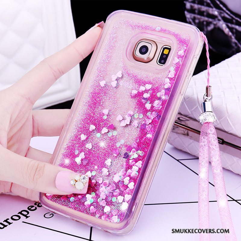 Etui Samsung Galaxy S6 Edge + Beskyttelse Hængende Ornamenter Lilla, Cover Samsung Galaxy S6 Edge + Cartoon Quicksand Telefon