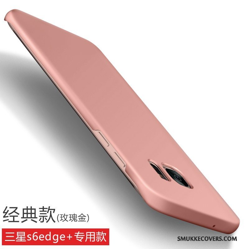 Etui Samsung Galaxy S6 Edge + Beskyttelse Nubuck Tynd, Cover Samsung Galaxy S6 Edge + Guld Telefon