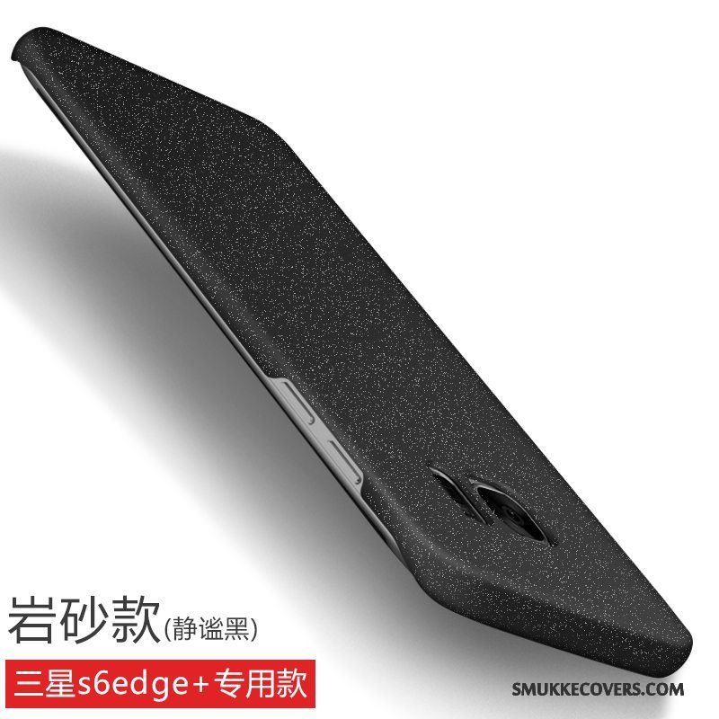 Etui Samsung Galaxy S6 Edge + Beskyttelse Nubuck Tynd, Cover Samsung Galaxy S6 Edge + Guld Telefon
