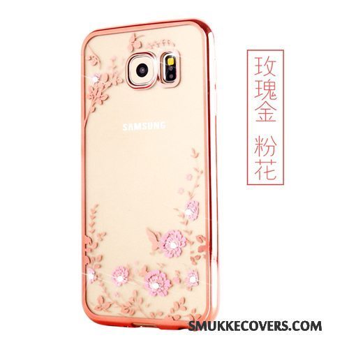 Etui Samsung Galaxy S6 Edge + Blød Gennemsigtig Guld, Cover Samsung Galaxy S6 Edge + Beskyttelse
