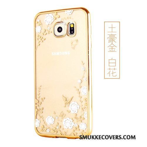 Etui Samsung Galaxy S6 Edge + Blød Gennemsigtig Guld, Cover Samsung Galaxy S6 Edge + Beskyttelse