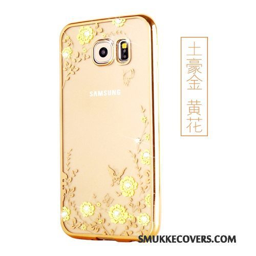 Etui Samsung Galaxy S6 Edge + Blød Gennemsigtig Guld, Cover Samsung Galaxy S6 Edge + Beskyttelse