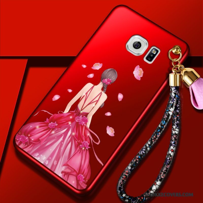 Etui Samsung Galaxy S6 Edge + Blød Rød Anti-fald, Cover Samsung Galaxy S6 Edge + Beskyttelse Telefon