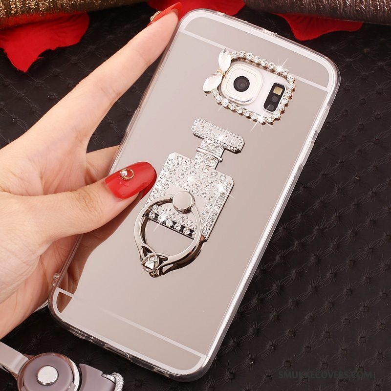 Etui Samsung Galaxy S6 Edge Blød Spejl Lyserød, Cover Samsung Galaxy S6 Edge Beskyttelse