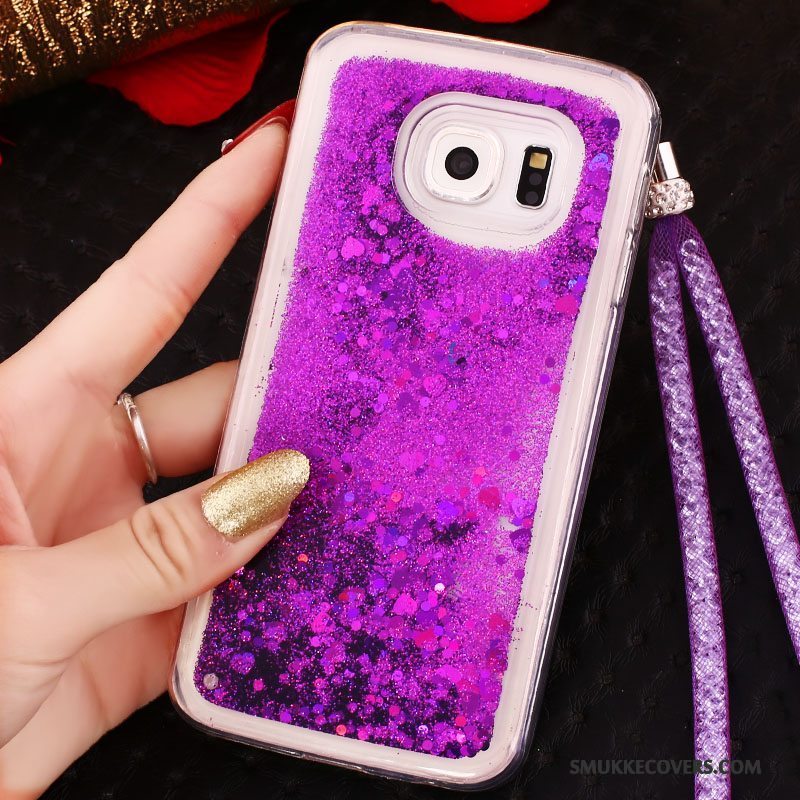 Etui Samsung Galaxy S6 Edge Blød Telefonquicksand, Cover Samsung Galaxy S6 Edge Beskyttelse Blå