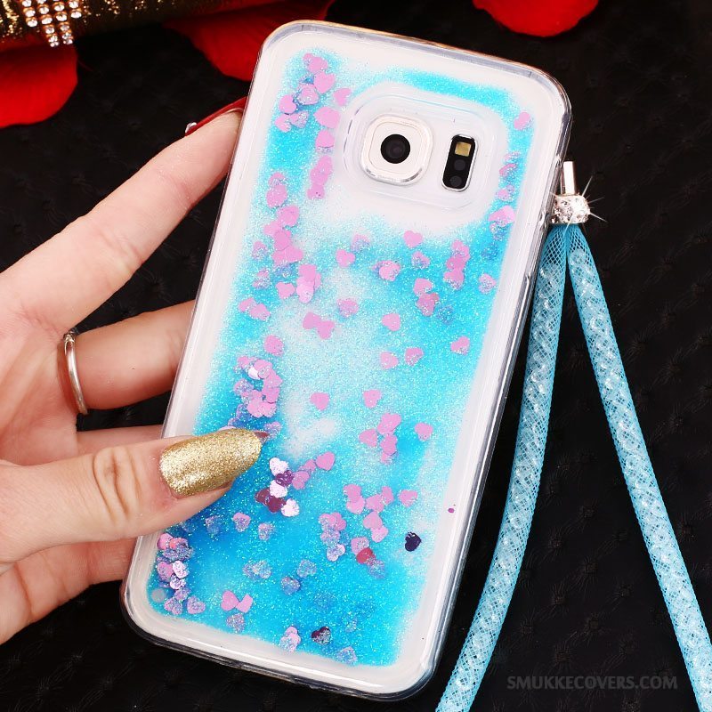 Etui Samsung Galaxy S6 Edge Blød Telefonquicksand, Cover Samsung Galaxy S6 Edge Beskyttelse Blå