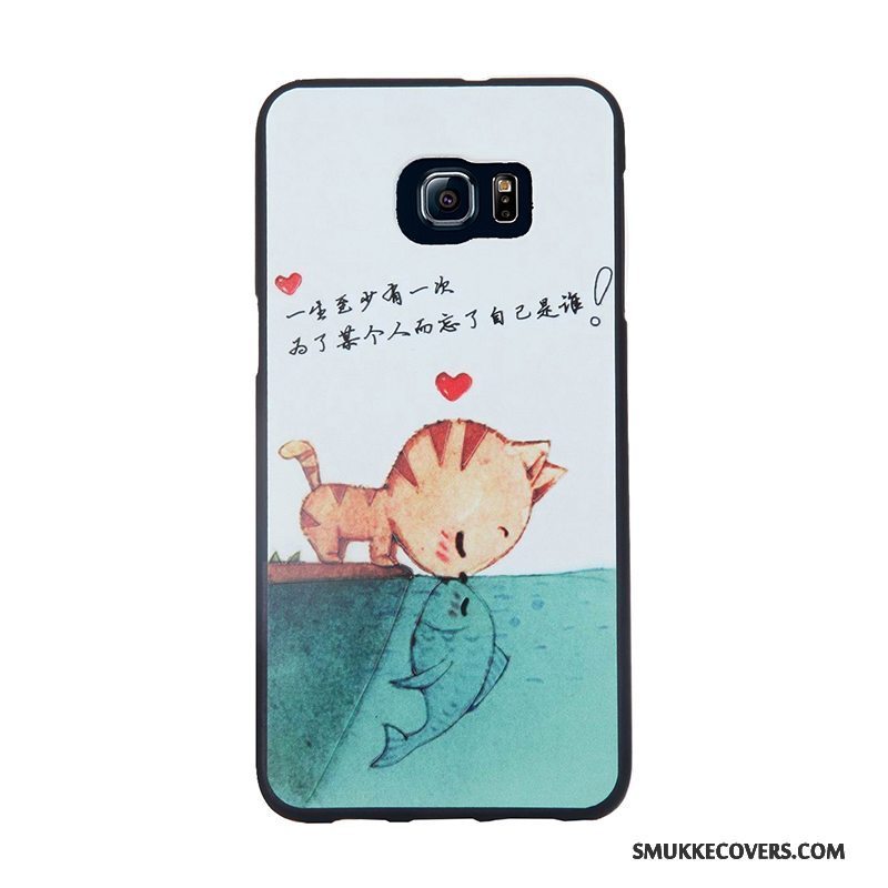 Etui Samsung Galaxy S6 Edge Cartoon Trend Telefon, Cover Samsung Galaxy S6 Edge Relief Blå