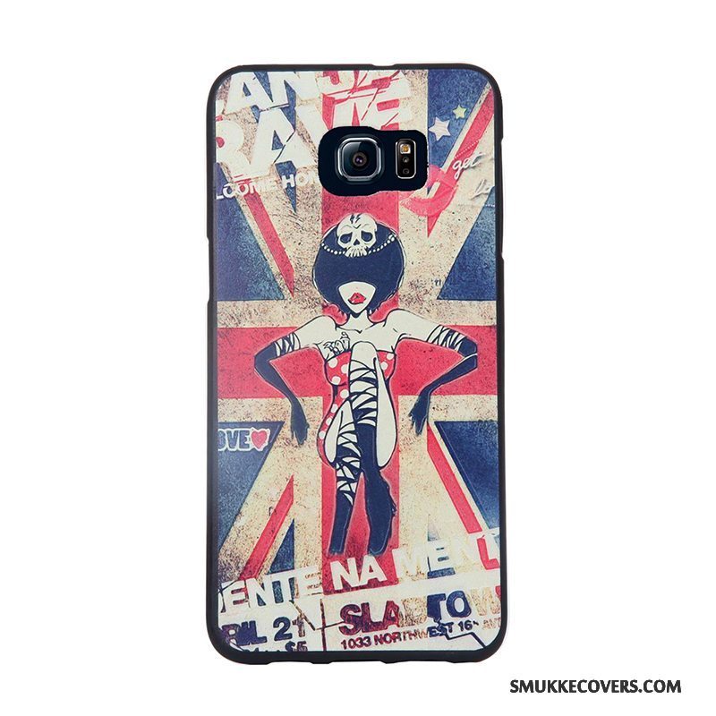 Etui Samsung Galaxy S6 Edge Cartoon Trend Telefon, Cover Samsung Galaxy S6 Edge Relief Blå