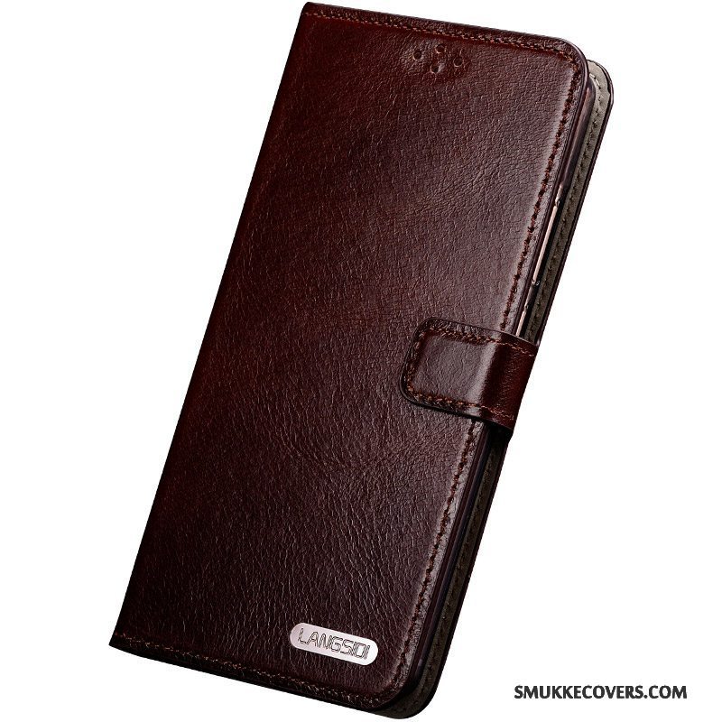 Etui Samsung Galaxy S6 Edge + Folio Telefonanti-fald, Cover Samsung Galaxy S6 Edge + Læder Vinrød