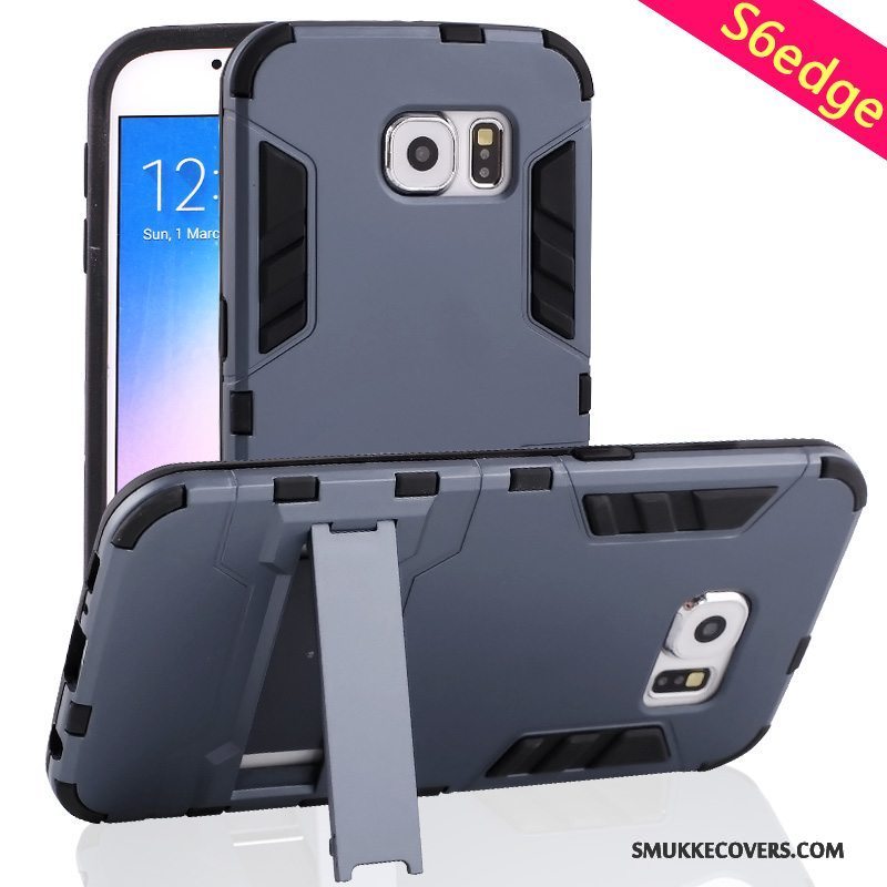 Etui Samsung Galaxy S6 Edge Kreativ Telefonguld, Cover Samsung Galaxy S6 Edge Support Anti-fald