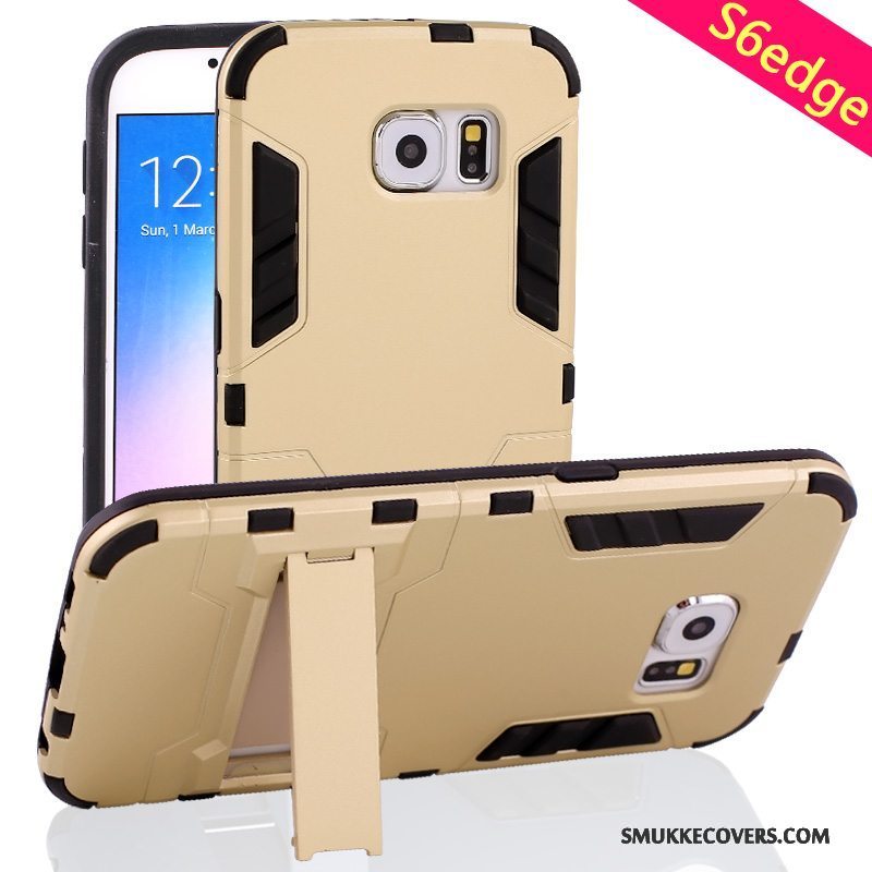 Etui Samsung Galaxy S6 Edge Kreativ Telefonguld, Cover Samsung Galaxy S6 Edge Support Anti-fald