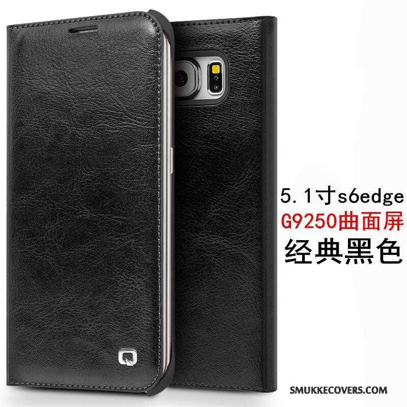 Etui Samsung Galaxy S6 Edge Læder Anti-fald Telefon, Cover Samsung Galaxy S6 Edge Folio