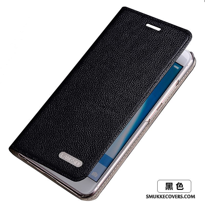 Etui Samsung Galaxy S6 Edge Læder Guld Anti-fald, Cover Samsung Galaxy S6 Edge Beskyttelse Tynd Telefon