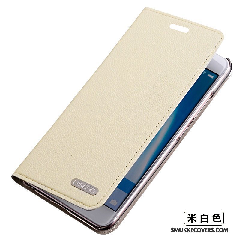Etui Samsung Galaxy S6 Edge Læder Guld Anti-fald, Cover Samsung Galaxy S6 Edge Beskyttelse Tynd Telefon