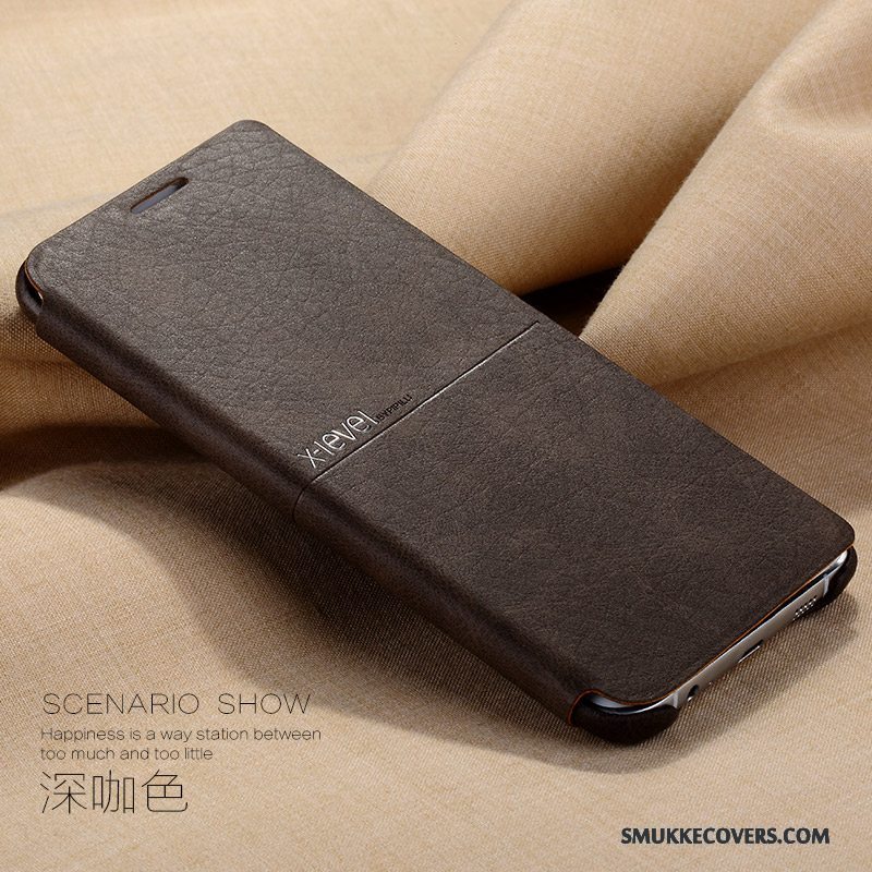 Etui Samsung Galaxy S6 Edge Læder Tynd Anti-fald, Cover Samsung Galaxy S6 Edge Beskyttelse Telefon