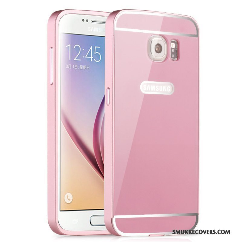 Etui Samsung Galaxy S6 Edge Metal Anti-fald Ramme, Cover Samsung Galaxy S6 Edge Beskyttelse Spejl Hård