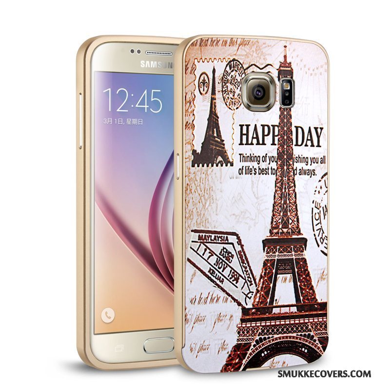 Etui Samsung Galaxy S6 Edge Metal Anti-fald Ramme, Cover Samsung Galaxy S6 Edge Beskyttelse Spejl Hård