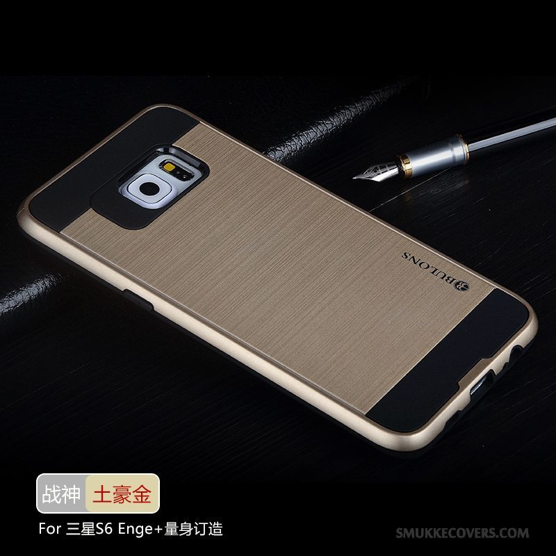 Etui Samsung Galaxy S6 Edge + Silikone Grå Sølv, Cover Samsung Galaxy S6 Edge + Beskyttelse Anti-fald Telefon