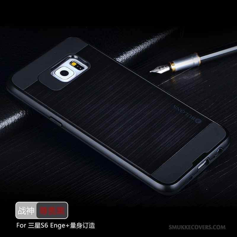 Etui Samsung Galaxy S6 Edge + Silikone Grå Sølv, Cover Samsung Galaxy S6 Edge + Beskyttelse Anti-fald Telefon