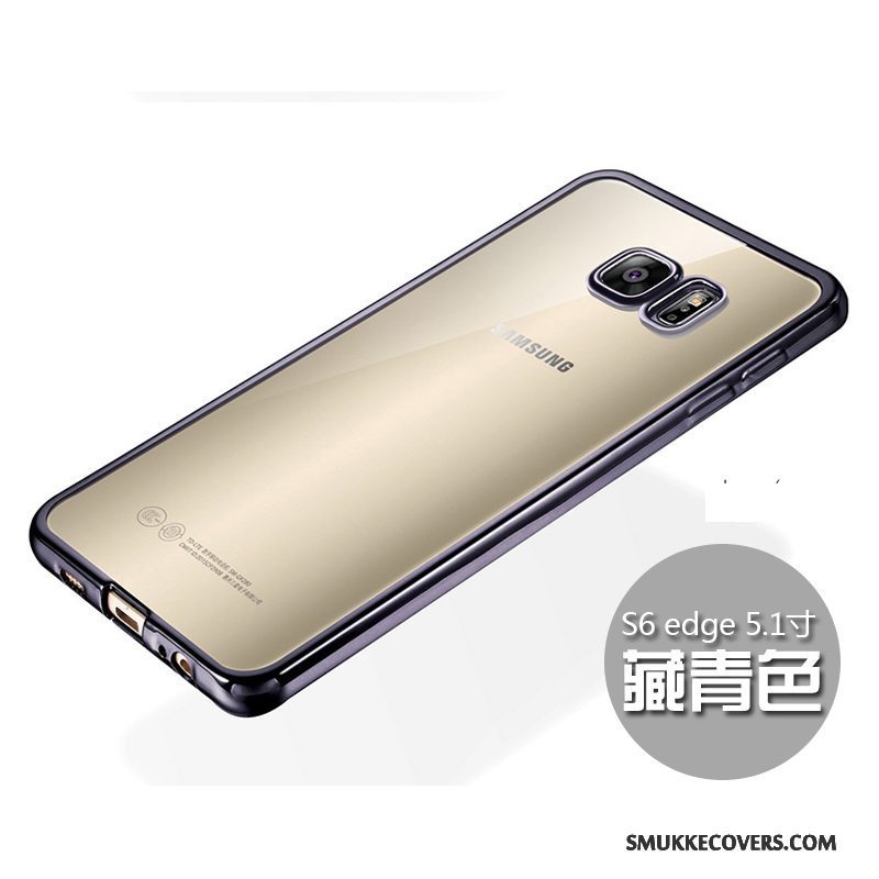 Etui Samsung Galaxy S6 Edge Silikone Guld Tynd, Cover Samsung Galaxy S6 Edge Blød Telefonanti-fald