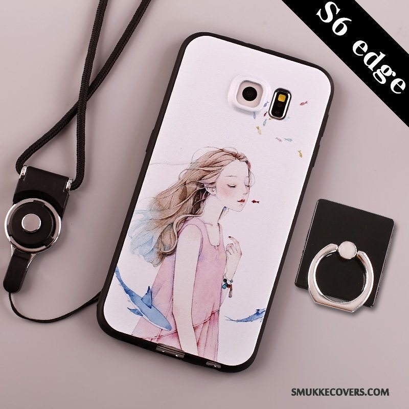 Etui Samsung Galaxy S6 Edge Silikone Hængende Ornamenter Telefon, Cover Samsung Galaxy S6 Edge Beskyttelse Anti-fald Lyse