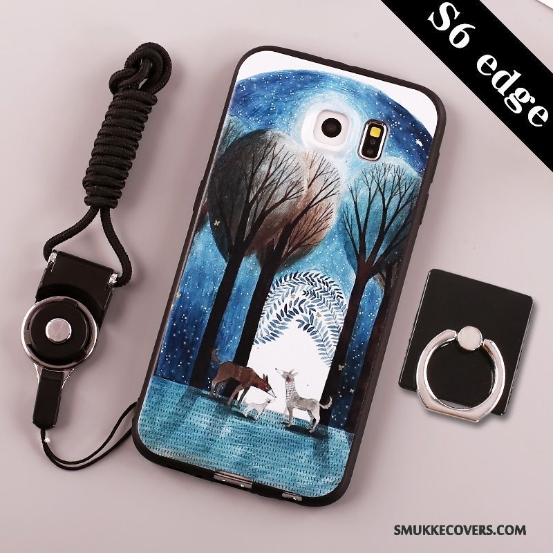 Etui Samsung Galaxy S6 Edge Silikone Hængende Ornamenter Telefon, Cover Samsung Galaxy S6 Edge Beskyttelse Anti-fald Lyse