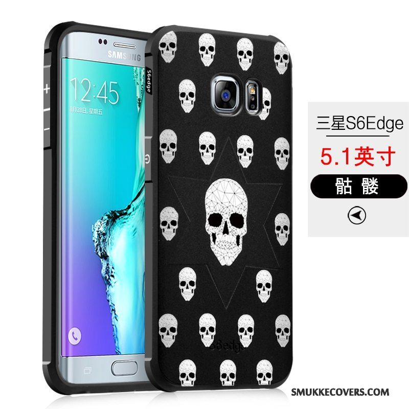 Etui Samsung Galaxy S6 Edge Silikone Sort Anti-fald, Cover Samsung Galaxy S6 Edge Blød Telefon